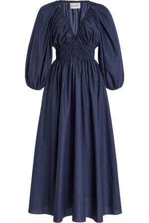 MATTEAU Shirred Cotton Maxi Dress
