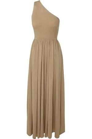 ZIMMERMANN Crush Asymmetric Metallic Crepe Maxi Dress