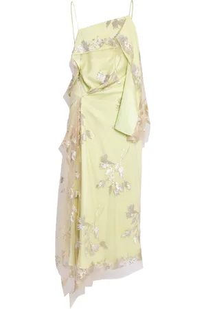 Erdem Draped Printed Midi Dress