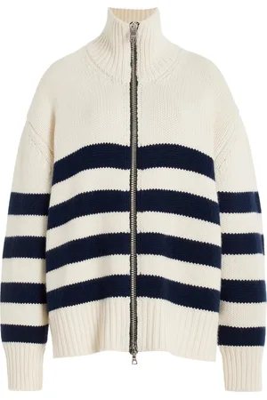 BRANDON MAXWELL The Morgan Striped Cashmere Cardigan