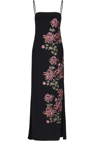 JOHANNA ORTIZ Fiesta Sevillana Embroidered Silk Maxi Dress