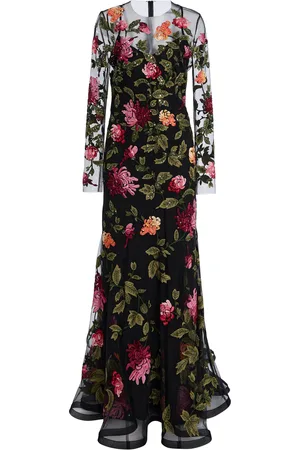 Carolina Herrera Embroidered Nylon Tulle Gown