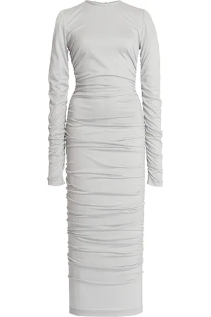Dolce & Gabbana Ruched Wool Jersey Midi Dress