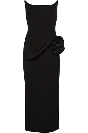MAGDA BUTRYM Rosette-Detailed Strapless Midi Dress