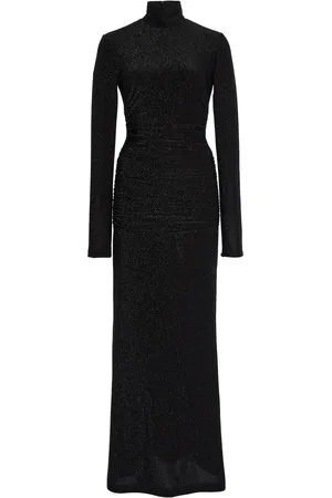 Carolina Herrera Lurex Jersey Turtleneck Midi Dress