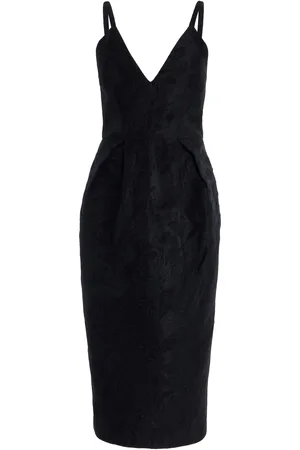 Rosie Assoulin Tulip-Waist Jacquard Midi Dress