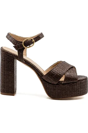Andrea Gomez Bella Raffia Platform Sandals