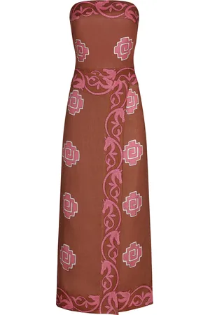 JOHANNA ORTIZ Ancient Linen Wrap Midi Dress