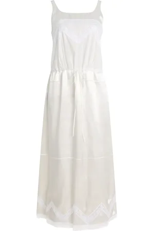 Prada Lace-Detailed Satin Midi Batiste Dress