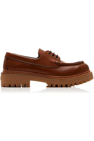 Prada Platform Leather Boat Shoes