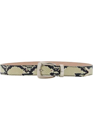 Khaite Benny Python-Embossed Leather Belt