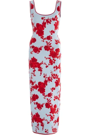 Carolina Herrera Knit Silk Jacquard Midi Dress