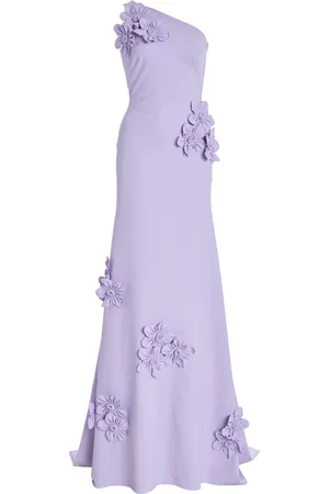 GRETA CONSTANTINE Exclusive Everard Floral-Appliquéd Cady Gown
