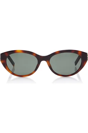 Saint Laurent Round-Frame Tortoiseshell Acetate Sunglasses