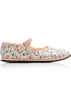 VIBI VENEZIA Exclusive Riviera Floral Canvas Mary Jane Flats