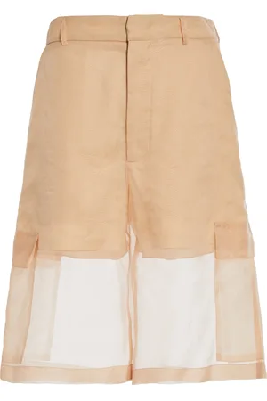 DEL CORE Pocket-Detail Silk-Organza Bermuda Shorts