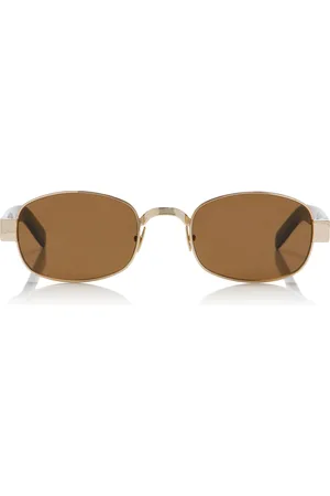 Saint Laurent Round-Frame Metal Sunglasses