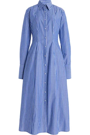 BRANDON MAXWELL The Sammy Pima Cotton Midi Shirt Dress