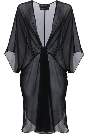 Adriana Degreas X Sabine Getty Ruched Sheer Silk Mini Dress