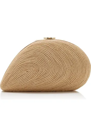 Simkhai Bridget Raffia Oyster Shell Clutch
