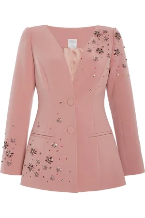 HUISHAN ZHANG Justine Crystal-Embellished Suiting Blazer