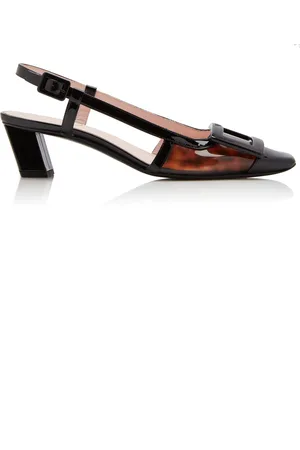 Roger Vivier Belle Vivier Tortoiseshell PVC Slingback Pumps