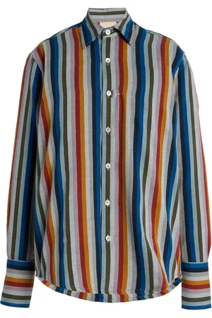Marrakshi Life The French Cuff Striped Cotton Shirt