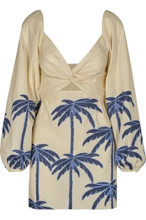 JOHANNA ORTIZ The Power Of The Sea Printed Cotton-Blend Mini Dress