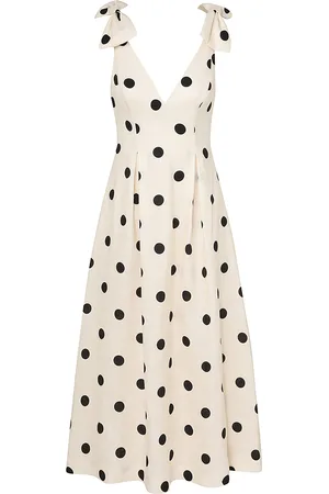ZIMMERMANN Crush Polka-Dot Linen Midi Dress