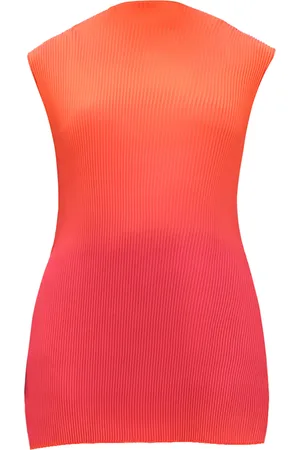Andrea Iyamah Atti Plissé Satin Sleeveless Top