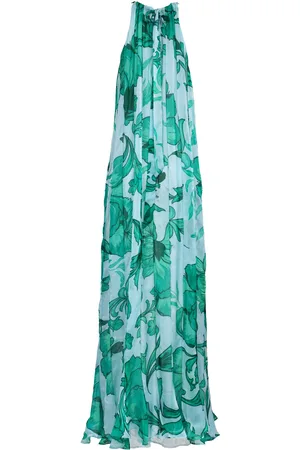 Francesca Miranda Ivy-Printed Silk Gown