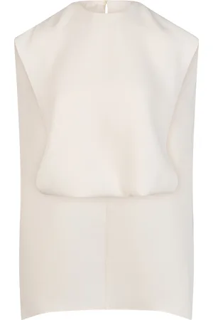 Heirlome Athena Cape-Detailed Draped Silk Top