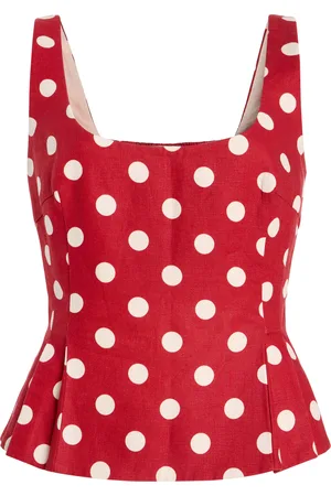 POSSE Rosalie Polka-Dot Linen Top