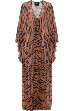Adriana Degreas X Sabine Getty -Print Silk Maxi Caftan