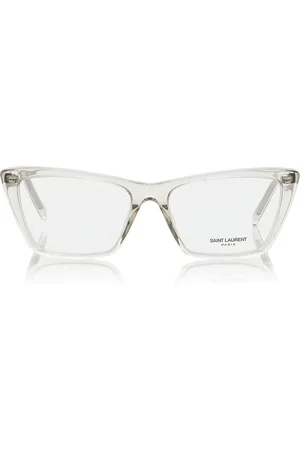 Saint Laurent Mica Thin Cat-Eye Acetate Glasses