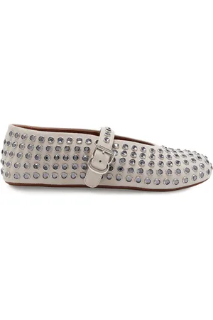 Alaïa Crystal Suede Ballet Flats