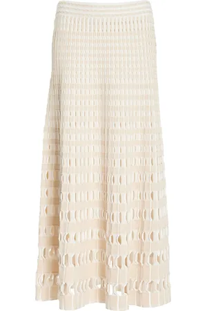 Simkhai Larken Gingham-Knit Midi Skirt