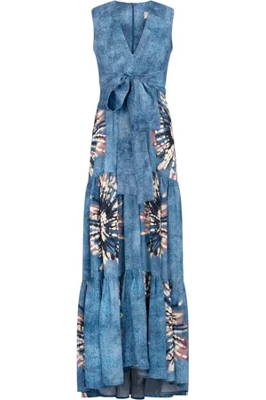 Silvia Tcherassi Shirley Printed Linen Maxi Dress