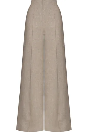 Andres Otalora Encontrarte High-Rise Linen Flare Pants