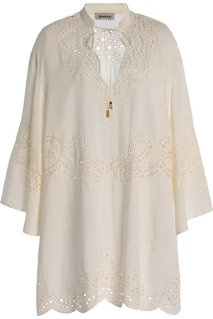 Simkhai Sarina Broderie Anglaise Cotton-Blend Mini Dress