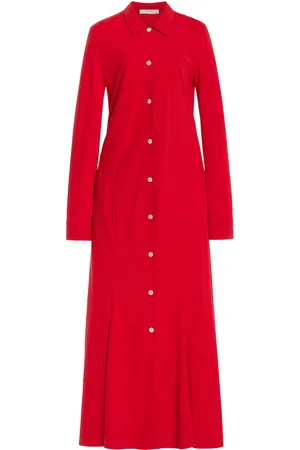 The Row Myra Button-Down Silk Crepe Maxi Dress