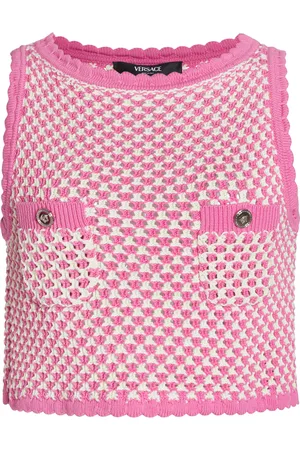 VERSACE La Vacanza Crocheted Compact Cotton Top