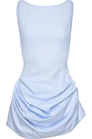 MAGDA BUTRYM Gathered Cotton Mini Dress
