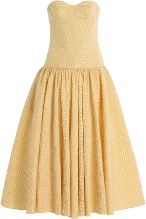 ALEXIS Summers Striped Corseted Midi Dress