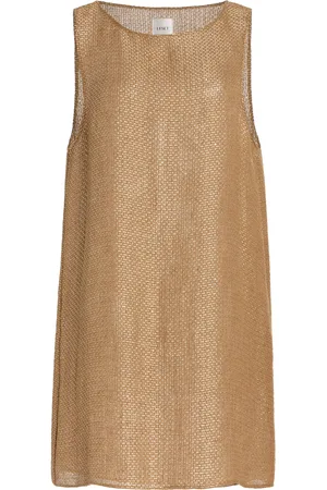 Leset Stella Knit Linen-Blend Mini Dress