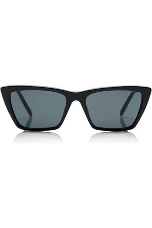 Saint Laurent Mica Thin Cat-Eye Acetate Sunglasses