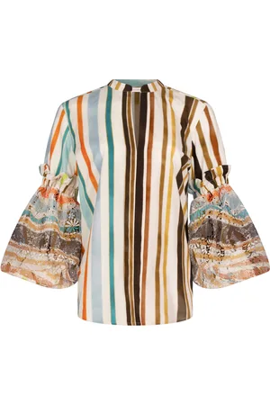 Silvia Tcherassi Nuru Striped Cotton Top