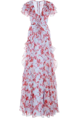 Carolina Herrera Rufffled Silk Chiffon Gown