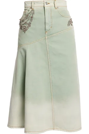 Erdem Embellished Cotton Midi Skirt
