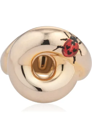 BEA BONGIASCA 9k Yellow Ladybug Tarallo Ring